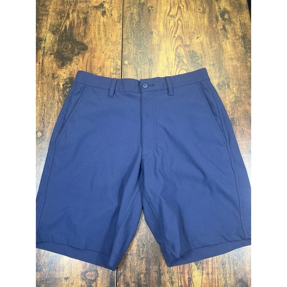 FootJoy FJ Men's Golf Shorts Navy Blue Size 30 Performance Flat Front 9